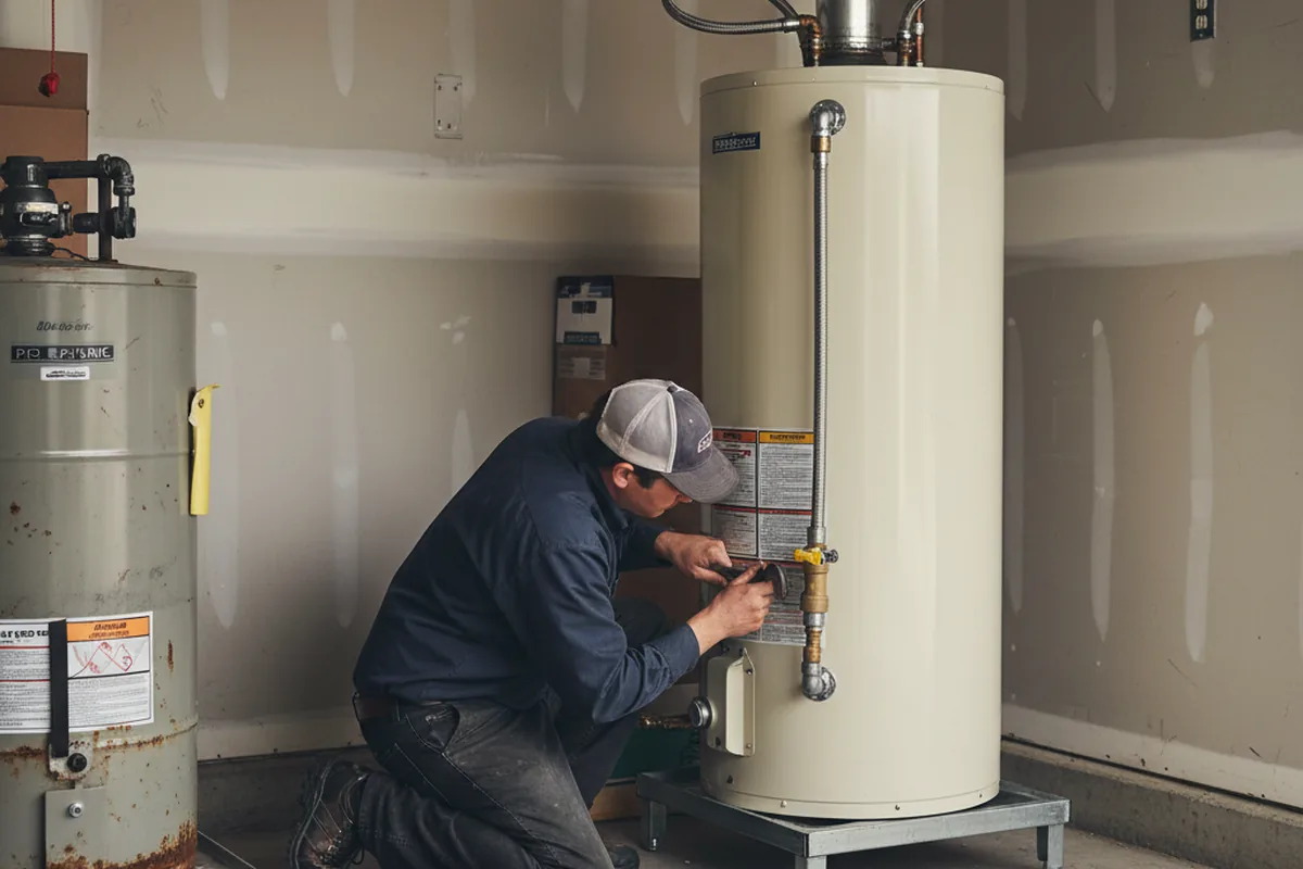 Water heater and shutoff valve replacement in Centreville