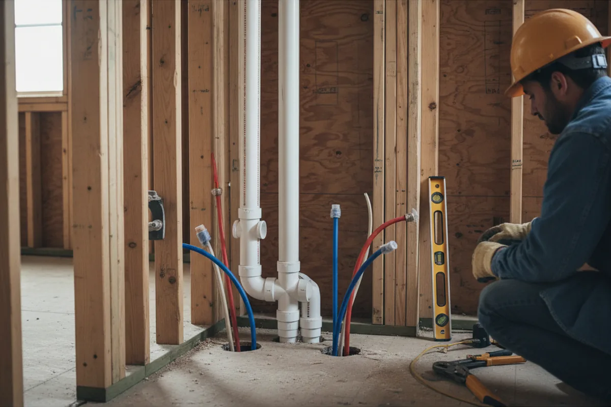 Drain and supply rough-in during Toilet Repair and Installation in Centreville